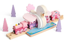 Swan Tunnel & Pink Train Set Wooden Railway Train Track Accessory Brio +Others