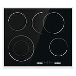 Hisense E6433X Plaque de cuisson HiLight avec minuteur, fonction Stop&Go, zone de rôtissoire, cadre en acier inoxydable