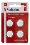 Verbatim - Batteri 4 x CR2032 - Lithium