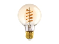 Eglo - Led-Glödlampa Med Filament - Form: G80 - E27 - 4 W (Motsvarande 25 W) - Varmt Vitt Ljus - 2000 K - Glob - Bärnsten