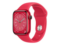 Apple Watch Series 8 (GPS + Cellular) - (PRODUCT) RED - 41 mm - röd aluminium - smart klocka med sportband - fluoroelastomer - röd - bandstorlek: sta