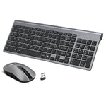LeadsaiL Wireless Keyboard and Mouse Set, Wireless USB Mouse and Compact Computer Keyboards Combo, QWERTY UK Layout for HP/Lenovo Laptop and Mac