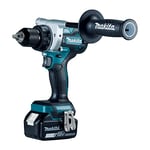 Makita DDF486RTJ Cordless Drill 18 V / 5.0 Ah, 2 Batteries and Charger in MAKPAC, Petrol Blue