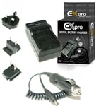 Ex-Pro® Canon LP-E17 LPE17 LC-E17 LCE17 - Digital Camera Travel Charger, UK, USA, Canada & Europe - 2 Hour Fast Charge - for Canon 750D, 760D, 8000D, M3, Rebel T6i, T6s, Kiss X8i