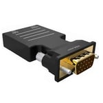HDMI to VGA Adapter, HDMI Female to VGA Male Adapter with 3.5mm Audio HD 1080P for Computer, Desktop, Laptop, PC, Monitor,Google Chromecast, Projector, HDTV/TV/AV,Plug and Play No Power Required