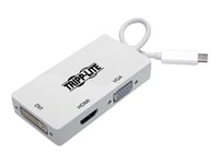 Tripp Lite USB Type-C (USB-C) to HDMI/DVI/VGA All-in-One Converter Adapter, Thunderbolt 3 Compatible, Ultra HD 4K x 2K (3840 x 2160) @ 30 Hz, USB C, USB Type C - Adaptateur vidéo externe - USB-C 3.1 - DVI, HDMI, VGA - blanc