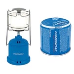 Campingaz - Verre lampe à gaz - Lanterne Camping 206 L - 10-80 Watt & C206 GLS Cartouche de Gaz Perçable, Bleu, 190 g