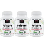 3-pack Folsyre - Folic Acid - 400 mcg - 3 X 180 tabs