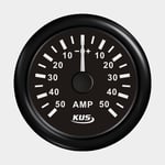 KUS Amperemätare KUS, imfri, Ø52 mm, 12 V / 24 V, shunt, svart + 50A shunt