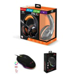 Casque Gamer PRO H3 ORANGE SPIRIT OF GAMER pour Xbox One/S/X/PC Switch PS4 PS5 + Souris Gamer 2400 DPI, RGB LED Rainbow