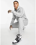 Nike Full Tracksuit Set Fleece Repeat Logo Grey Hoodie Joggers Pants Size XL