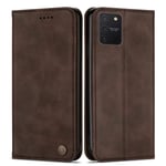 BLUEENZA Samsung Galaxy S10 Lite Case Cover Wallet Slim Phone Cover Leather Heavy-Duty 360 Protection Shockproof [Built In Magnetic Close][Stand Feature][3 Card Slot][Photo ID][Money Pocket] Coffee