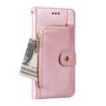 Alcatel 1SE 2020 Wallet Case Card Slots Kickstand PU Leather Flip Folio Cover for Alcatel 1SE 2020 Smartphone(Pink)