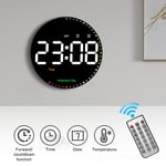 Bedroom Large LED Digital Wall Clock Indoor Temperature Date Alarm Clock UK
