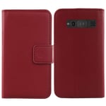 Lankashi Premium Genuine Real Flip Folder Folio Leather Case For Doro 1370/1372 2.4" Book Wallet Business Phone Protection Protector Cover Skin Pouch Etui (Dark Red)