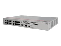 Huawei Ekitengine S110 Series S110-16T2s - Switch - Ohanterad - 16 X 10/100/1000 + 2 X Gigabit Sfp (Upplänk) - Skrivbordsmodell, Väggmonterbar