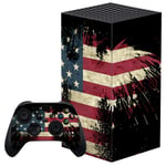 playvital US Flag The Stars & Stripes Custom Vinyl Skins for Xbox Series X, Wrap Decal Cover Stickers for Xbox Series X Console Controller