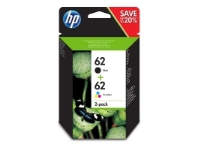 HP 62 2-pack svart/trefärg original bläckpatron, Standardavkastning, Pigmentbaserat bläck, Färgbaserat bläck, 200 sidor, 2 styck, Flerpack