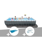 Kit piscine tubulaire Intex Ultra XTR Frame rectangulaire 7,32 x 3,66 x 1,32 m + Bâche à bulles + Kit d'entretien