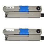 Toner Cartridge for Oki MC562DNW Printer 44469803 Black Cartridge Compatible 2Pk