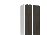 Garderob 2x400 mm Rakt tak 2-styckig pelare Z-dörr Laminatdörr Nocturne trä Cylinderlås