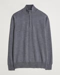 Morgano Extra Fine Merino Wool Half-Zip Mid Grey