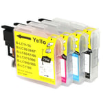 4x Ink Cartridges fit Brother LC1100 LC980 MFC-290C MFC-295CN MFC-297C DCP-375CW