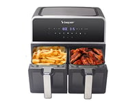 BEPER P101FRI090 Dual Air Fryer, 9 L (4.5 per Basket) – Double Air Fryer with 7 Preset Programmes