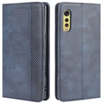 HualuBro LG Velvet Case, Retro PU Leather Full Body Shockproof Wallet Flip Case Cover with Card Slot Holder and Magnetic Closure for LG Velvet Phone Case (Blue)