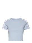 W 3S Baby T *Villkorat Erbjudande Crop Tops Short-sleeved Blå Adidas Sportswear adidas