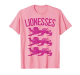 Pink Lionesses, For Men, Women, Boys or Girls. Retro England T-Shirt