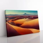Desert View Vol.1 Canvas Wall Art Print Ready to Hang, Framed Picture for Living Room Bedroom Home Office Décor, 50x35 cm (20x14 Inch)