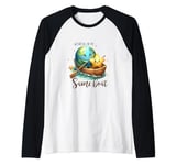 Earth Day April 22 Save The Ocean Row Boat Star Raglan Baseball Tee