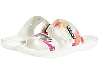 Crocs Classic Tie-Dye Graphic Sandal, Sabots Mixte, Multcolore (Blanc) - 43/44 EU