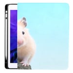 Cute Hamster On A Stone For Ipad Pro 12.9 Inch 2020 Release Ipad Pro 2020 12.9 Case With Pencil Holder Ipad Pro Cover And Case Tpu Without Folding Cover Ipad Back Cover Applicable Model A229/a2233/a2