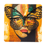 Carolina Gynning Golden Butterfly glasunderlägg 9x9 cm Orange-black