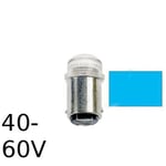 Blå LED signallampa T14x30 10lm Ba15d 0,4W 40-60V