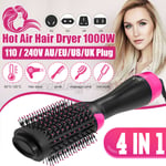 Hair Dryer Comb & Brush 4 In1 One-step Straightener Curler Hot Air Brush