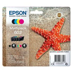 Genuine Epson 603 Multipack Ink Cartridges Black, Cyan, Magenta, Yellow NEW