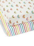 Ickle Bubba Baby Cot Bed Sheets (2 Pack)- Rainbow Dreams Multi