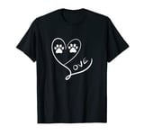 Love My Dog Puppy Heart Fur Baby Paw Print Men Women Adults T-Shirt