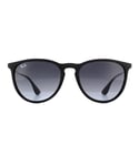Ray-Ban Womens Ladies Retro Round Rubberised Grey Gradient Sunglasses - Black, Size: 54x18mm - Size 54x18mm