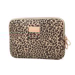 Canvas tyg fashionabelt leopardmönster stil 15,6-tums bärbar datorfodral dator skyddande fodral väska lock