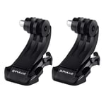 XIAODUAN-professional - 2 PCS Black Vertical Surface J-Hook Buckle Mount Set for GoPro NEW HERO /HERO6 /5/5 Session /4 Session /4/3+ /3/2 /1, Xiaoyi and Other Action Cameras(Black)