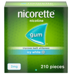 Nicorette Nicotine 2mg Sugar Icy White Gum - 210 Pieces damaged box