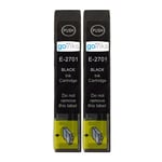 2 Black Ink Cartridges for Epson WorkForce WF-3640DTWF, WF-7620DTWF, WF-7715DWF