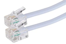 Maplin RJ11 Connector to RJ11 Connector 6P4C Telephone Modem Lead 5m White