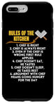 Coque pour iPhone 7 Plus/8 Plus Rules Of The Kitchen Funny Master Cook Restaurant Chef Blague
