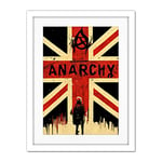 Doppelganger33 LTD Civil Unrest Punk Rioting UK Houses Parliament Riot Artwork Framed Wall Art Print 18X24 Inch