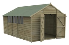 Forest Garden 4Life Overlap Pressure Treated Apex Shed - 10 x 15ft